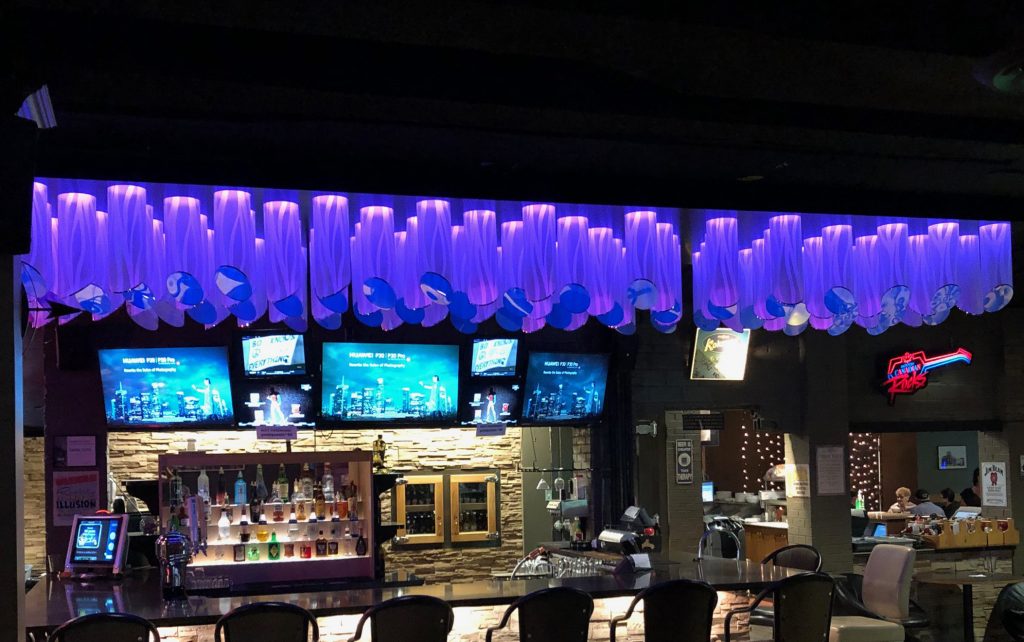 20' X 4' Color Changing Chandelier, The Central Suites Hotel, Lloydminster, Alberta