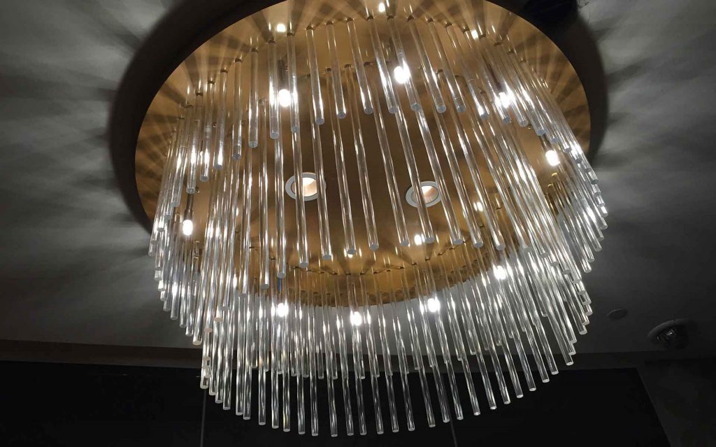 2" x 60" Glass Chandeliers, Grand Villa Casino