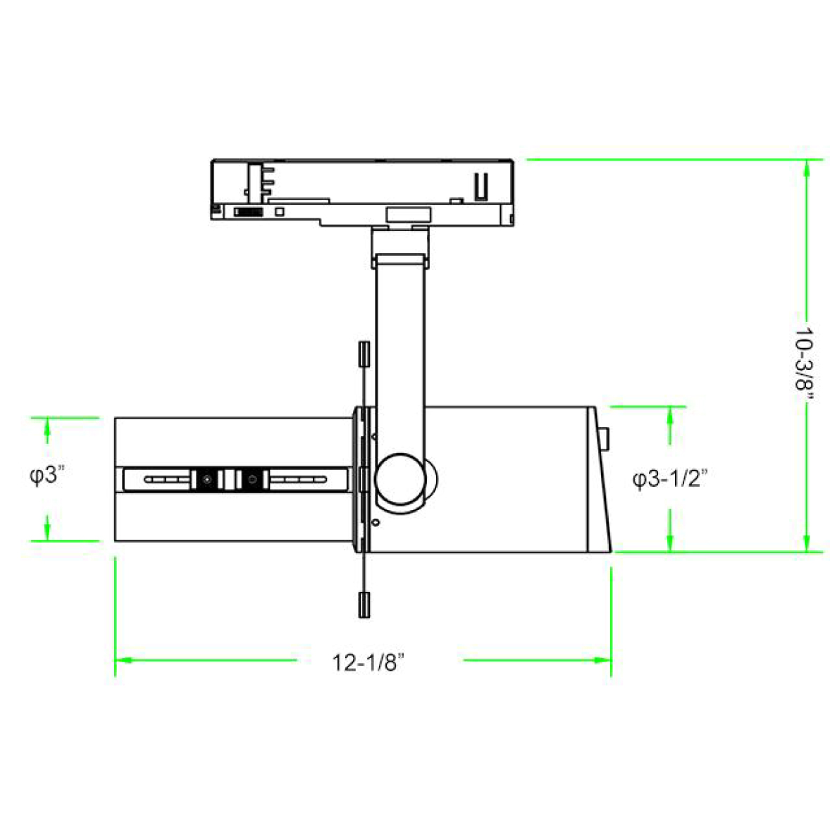 Hubble track light dimensions