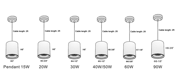 Aquatic pendant dimensions
