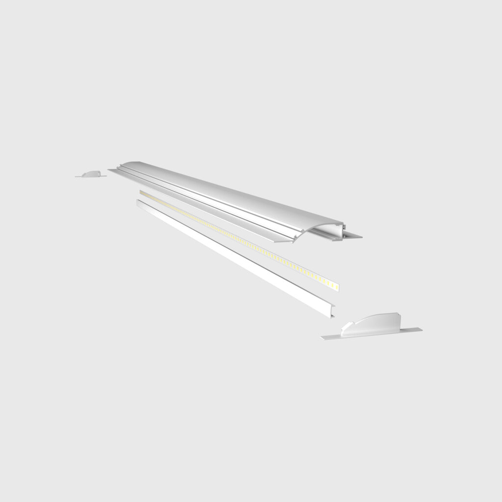 LD1896B: Recessed Linear Asymmetrical Light Profile