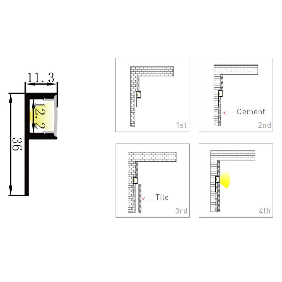 LD3611: Linear Recessed LED Profile