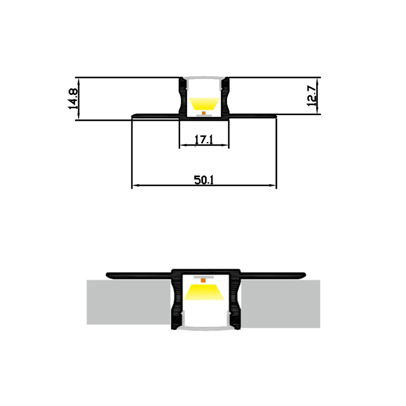 LD5051B: Linear LED Profile size