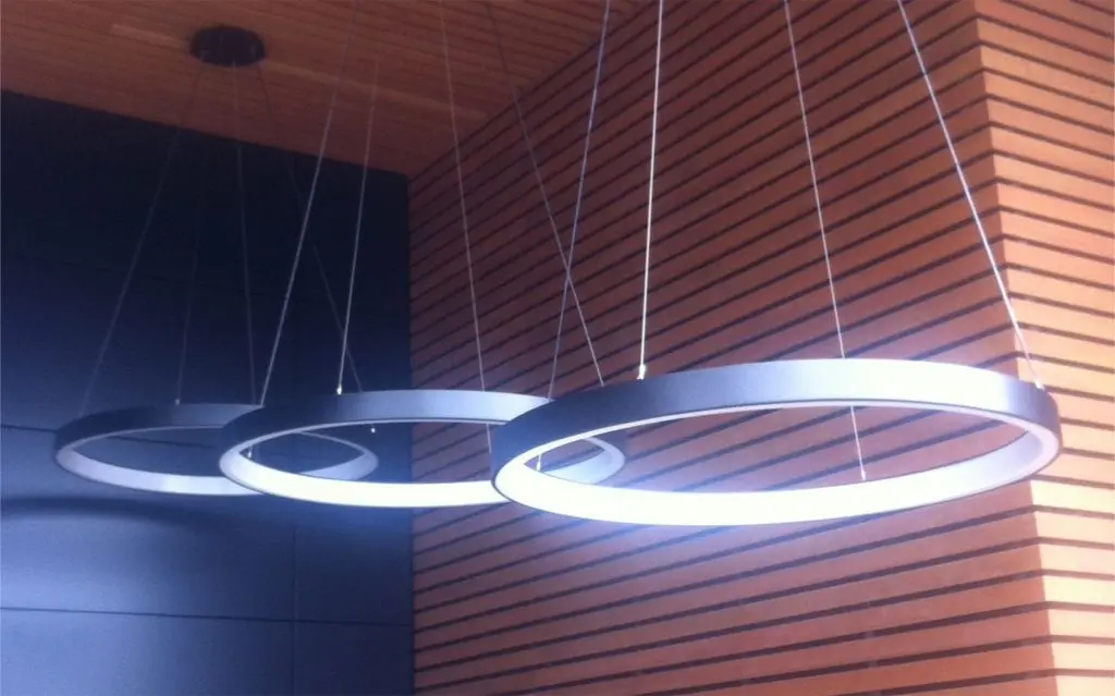 60" Diameter Suspended halo decorative light, Lululemon HQ, Vancouver, BC
