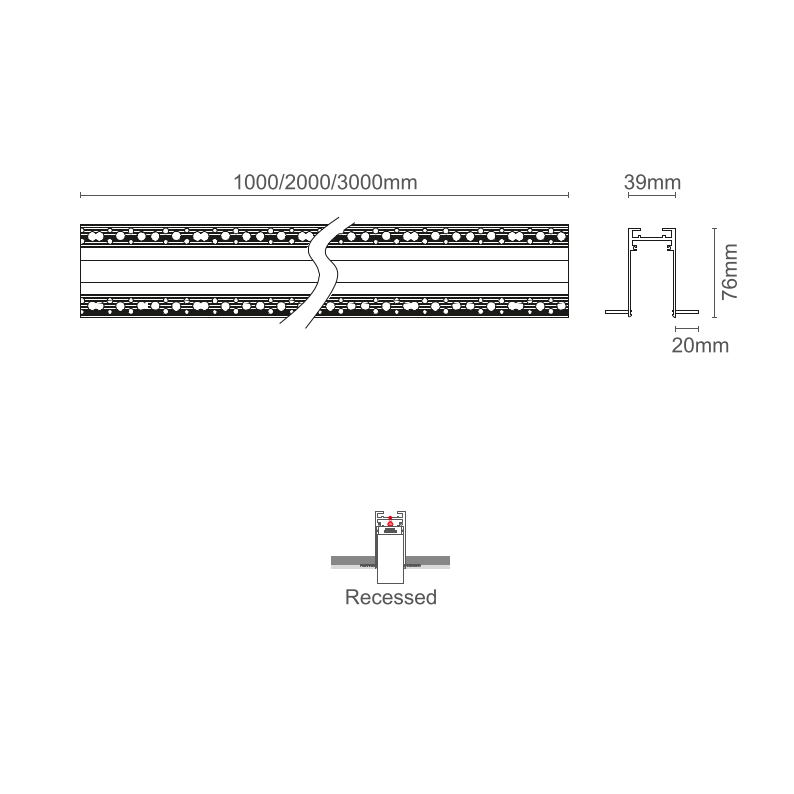 Recessed Magnetic Track Dimensions