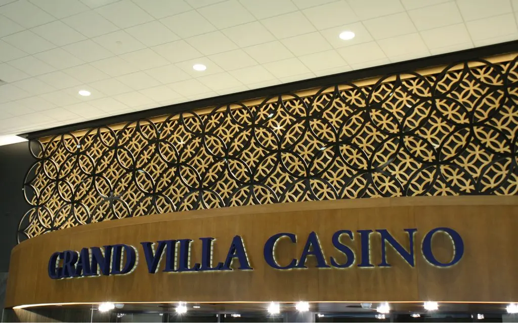 Two layered laser cut metal screens décor, Grand villa casino, Edmonton, Alberta