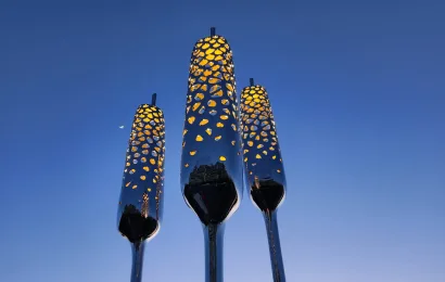 Custom public artwork lighting, Typha, Vancouver, BC