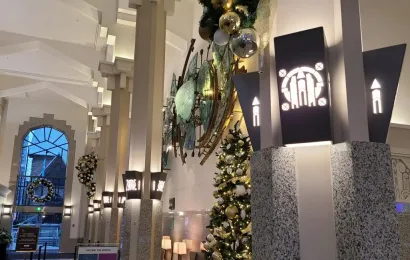 Laser cut Art Deco wall sconces, Cathedral Place, Vancouver, BC