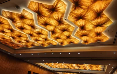 Bow-tie Fabric Shades Light, Fairmont Pacif Rim, Vancouver, BC