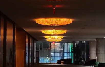 Double Layer Custom Fabric Shades Light, Fairmont Pacific Rim, Vancouver, BC