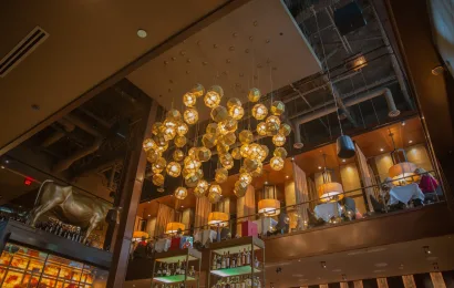 Suspended Light, Black + Blue Restaurant, Vancouver, BC