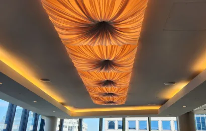 Double Layer Custom Fabric Shades Light, Fairmont Pacific Rim, Vancouver, BC