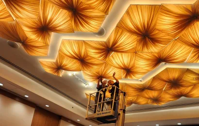 Bow-tie Fabric Shades Light, Fairmont Pacif Rim, Vancouver, BC