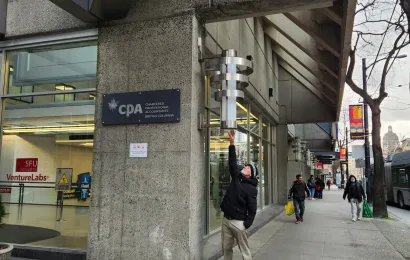 Stainless Steel Sconces - Harbour Center, SFU Downtown Campus