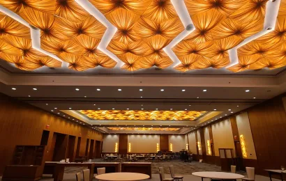 Bow-tie Fabric Shades Light, Fairmont Pacif Rim, Vancouver, BC