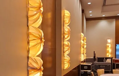 Bow-tie Fabric Shades Light, Fairmont Pacif Rim, Vancouver, BC