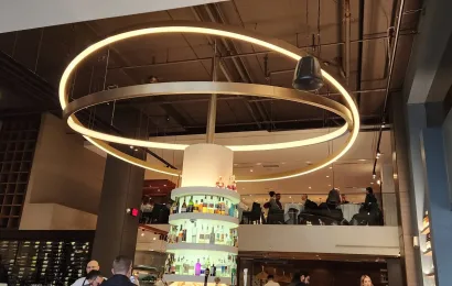 Large Scale Halo Pendant Light, Vancouver, BC
